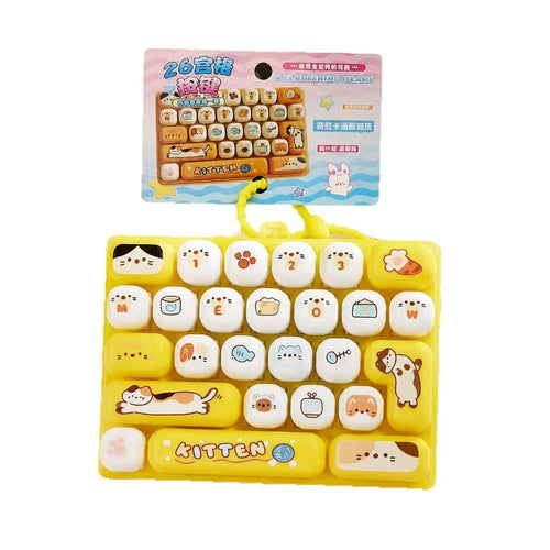 26-Key Fidget Keyboard Keychain,Cute Press Decompression Bag Charm